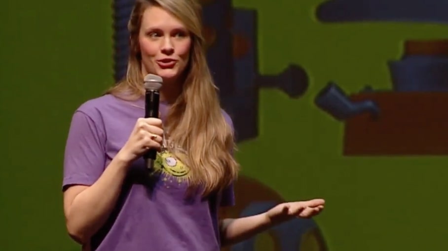 Shannon speaking on stage